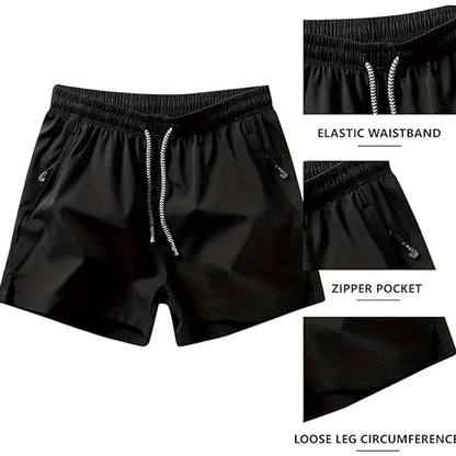 🏆 Meilleure Vente 2026 | Treningsshorts med hurtigtørkende teknologi | Glidelåslommer for nødvendigheter 📱💨【-48%】
