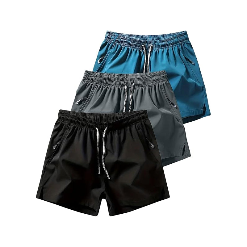 🏆 Meilleure Vente 2026 | Treningsshorts med hurtigtørkende teknologi | Glidelåslommer for nødvendigheter 📱💨【-48%】