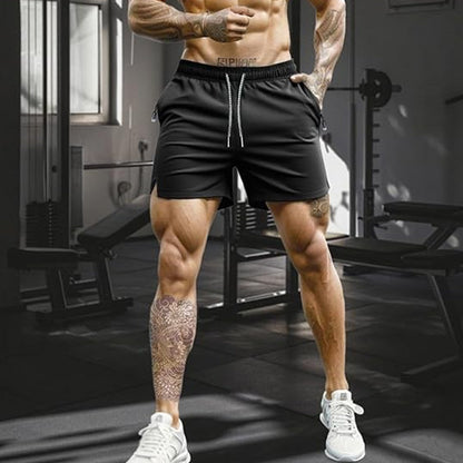 🏆 Meilleure Vente 2026 | Treningsshorts med hurtigtørkende teknologi | Glidelåslommer for nødvendigheter 📱💨【-48%】