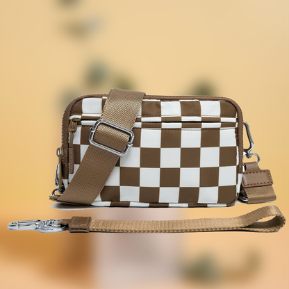 🌞Gjør våren frisk med 48 % rabatt!🎒 Unisex rutete belteveske – Allsidig å bruke som crossbody, belteveske eller håndveske