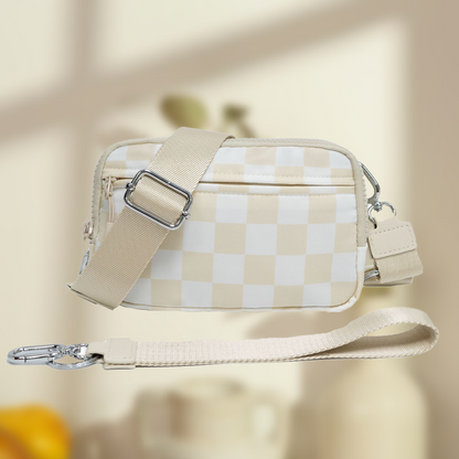 🌞Gjør våren frisk med 48 % rabatt!🎒 Unisex rutete belteveske – Allsidig å bruke som crossbody, belteveske eller håndveske
