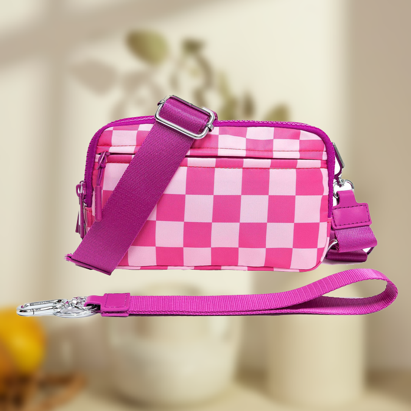 🌞Gjør våren frisk med 48 % rabatt!🎒 Unisex rutete belteveske – Allsidig å bruke som crossbody, belteveske eller håndveske