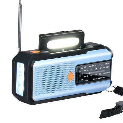 🔥48 % RABATT!📻Solcelledrevet håndsveiv værradio✨