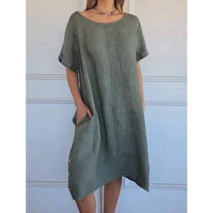 Casual tunika-kjole med lommer for kvinner