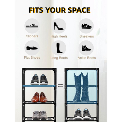 👠 48 % RABATT NÅ! 🚪 Vertikal skohylle til inngangsparti – Plassbesparende, solid metallramme og enkel montering 👟