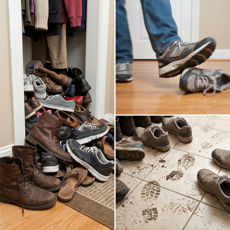 👠 48 % RABATT NÅ! 🚪 Vertikal skohylle til inngangsparti – Plassbesparende, solid metallramme og enkel montering 👟