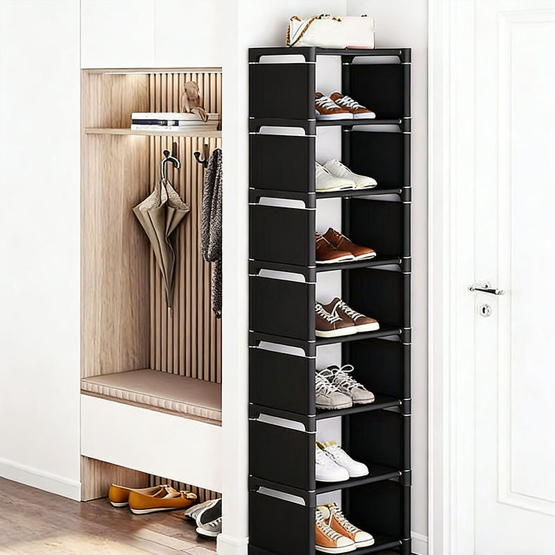 👠 48 % RABATT NÅ! 🚪 Vertikal skohylle til inngangsparti – Plassbesparende, solid metallramme og enkel montering 👟