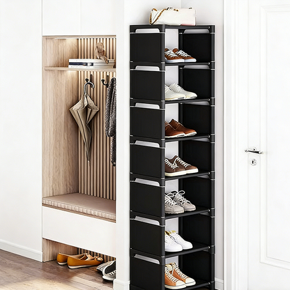 👠 48 % RABATT NÅ! 🚪 Vertikal skohylle til inngangsparti – Plassbesparende, solid metallramme og enkel montering 👟