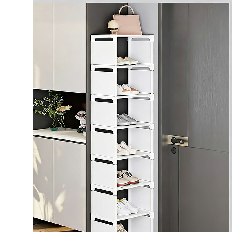 👠 48 % RABATT NÅ! 🚪 Vertikal skohylle til inngangsparti – Plassbesparende, solid metallramme og enkel montering 👟