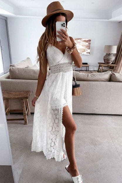 🎁Ny ankomst 48 % RABATT💥Damejumpsuit med spaghettistropper – Løs fritidsjumpsuit med utskjæringsdesign✨
