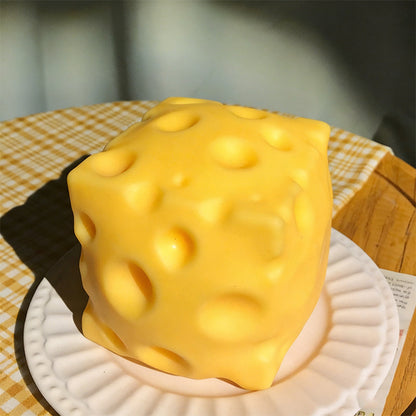 🧀Kjempestor ostestressleke – Terapeutisk lindring med tilfredsstillende klem! ✨