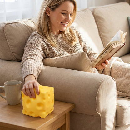 🧀Kjempestor ostestressleke – Terapeutisk lindring med tilfredsstillende klem! ✨