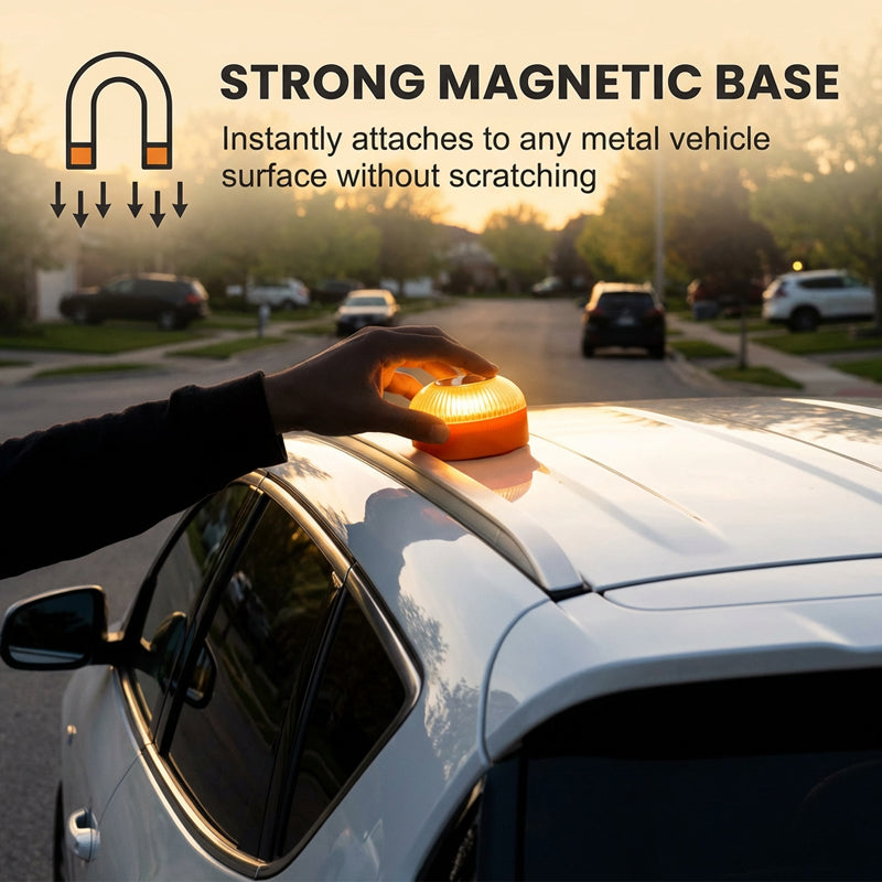 🚨 48% AVSLAG – LED Magnetisk nødlys med sterk magnet & varselblink