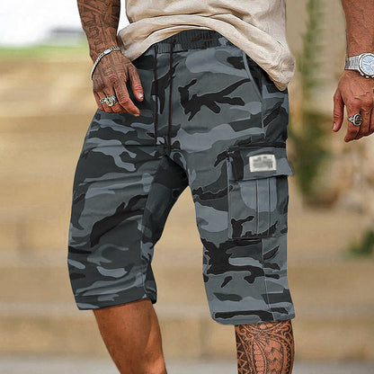 🟩 48 % RABATT 🗺️ | Camouflage-cargoshorts for menn – mange lommer og avslappet passform