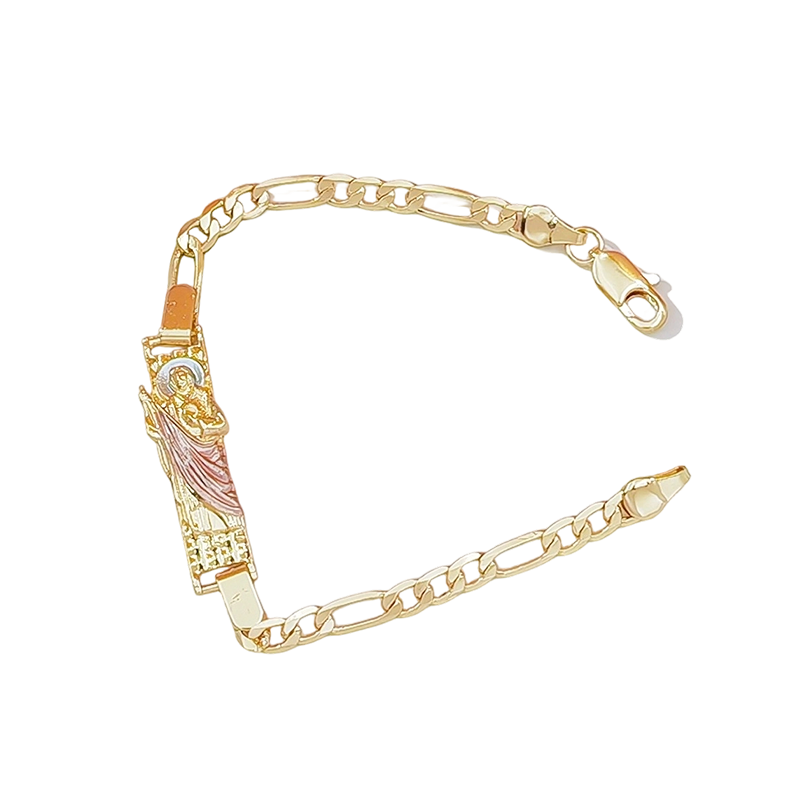 💎 48 % rabatt! 💎 Figaro-lenkearmbånd – Unisex gullfarget kjede med religiøse ikoner, slitesterkt og hypoallergenisk (3 utførelser) ⛓️🙏