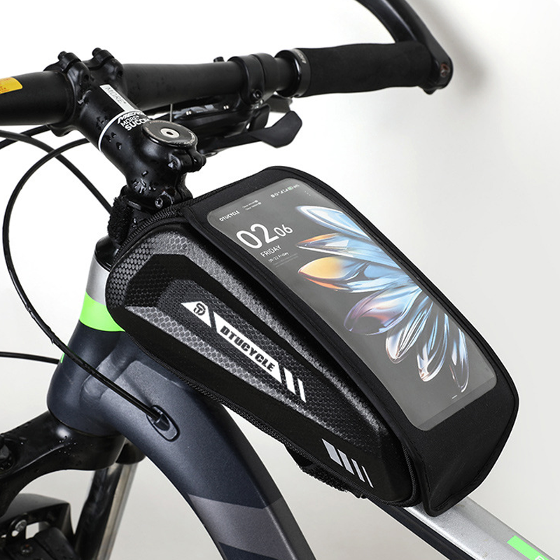 🚴 48 % RABATT NÅ! 💧 Vannavvisende sykkelveske med stor kapasitet – Berøringsfølsomt telefonrom, slankt design på overrøret og doble glidelåser 📱