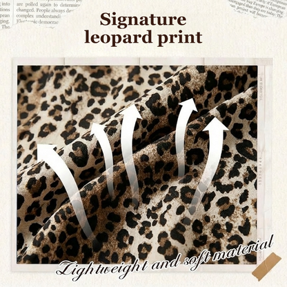⏳Tidsbegrenset spesialtilbud⏰Dameskjorte med leopardtrykk og kontrastnett – Langermet, allsidig fra kontor til kveld ✨