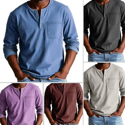 Herremote Vintage langermet skjorte med slitte lommer