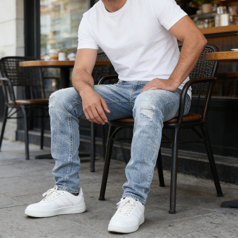 Herre moderne slim fit stretchjeans