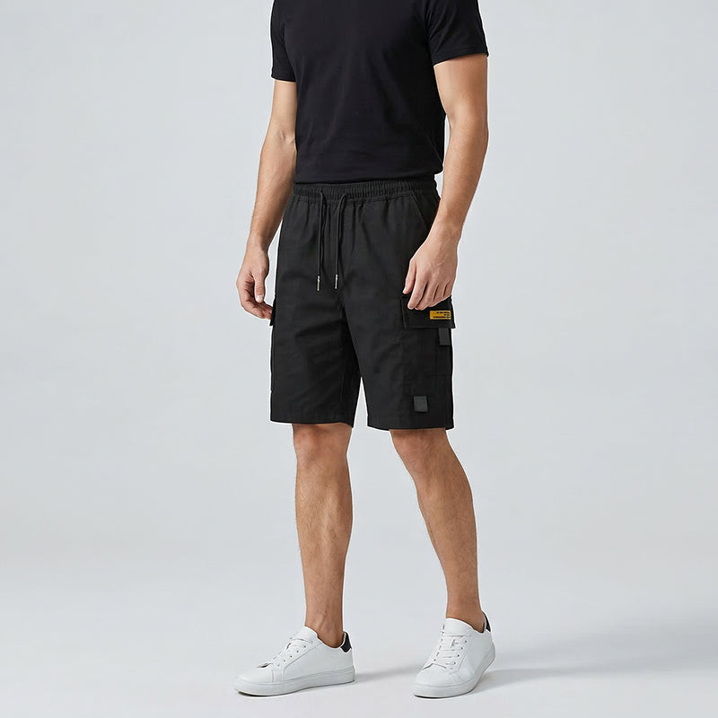 Casual cargoshorts for menn med snøring i livet
