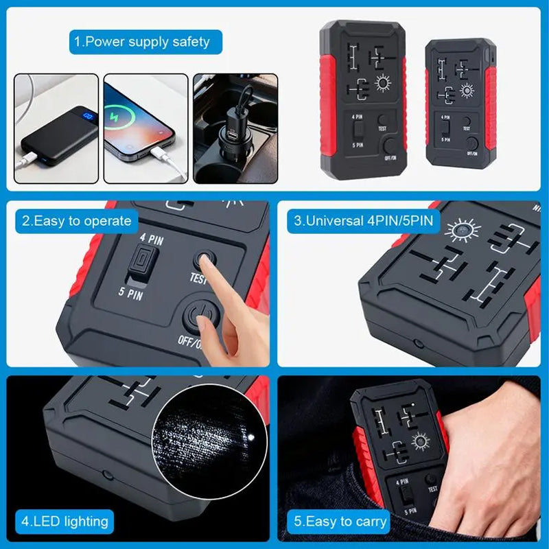 🔥2026 Ny oppgradering og godt salg🔥USB-C bilrelétester for 4/5-pins reléer