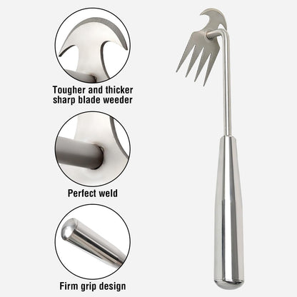🌿 48 % RABATT! 🔨 Robust hagehakke i rustfritt stål – Manuell ugressfjerningsverktøy, perfekt for å løsne jord og fjerne røtter 🧤