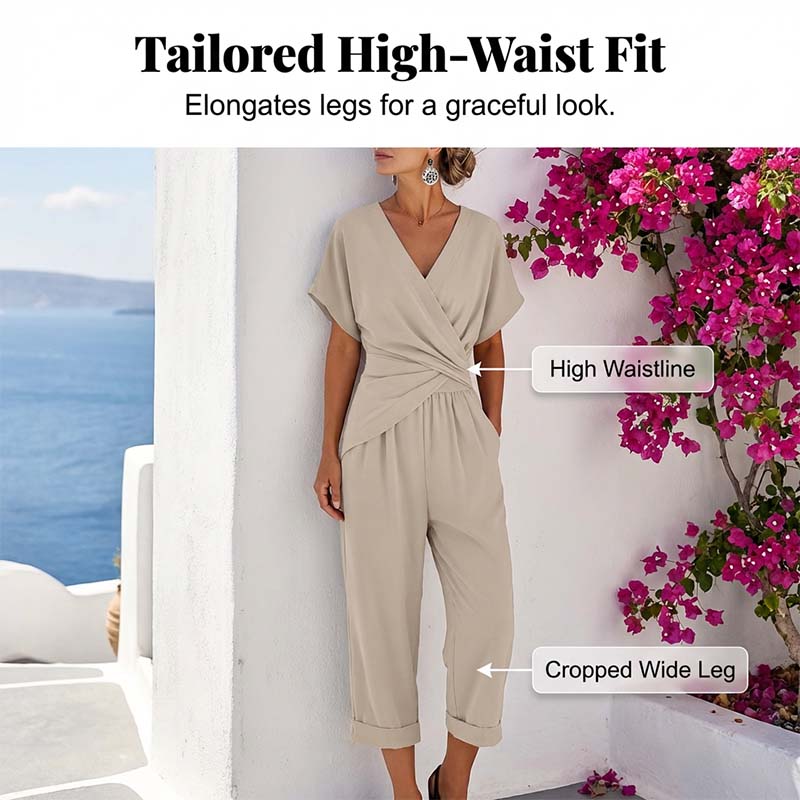 💃 Elegant ensfarget todelt sett – skaper umiddelbart en feminin silhuett!