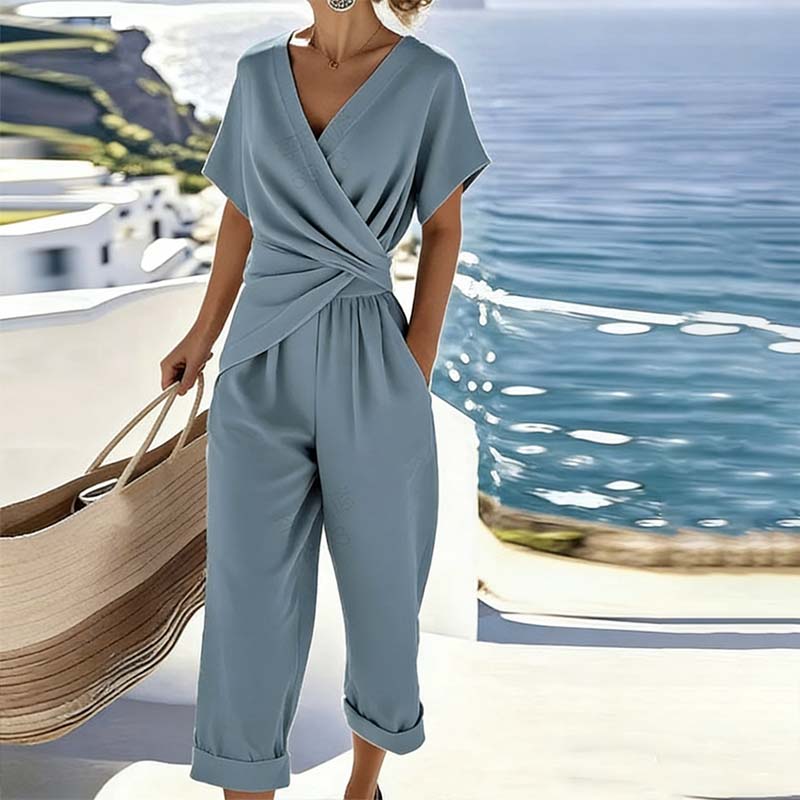 💃 Elegant ensfarget todelt sett – skaper umiddelbart en feminin silhuett!