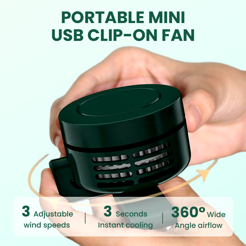 📢📢48 % RABATT !!!⏰Bærbar mini-USB-vifte med klips