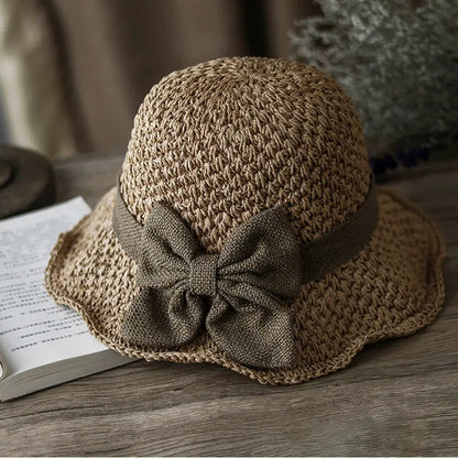 🧢 48 % RABATT NÅ! 🌞 Elegant vevd stråhatt med sløyfe – pustende, sammenleggbar og perfekt for strand og reiser 👒