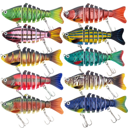 🌞 Spar penger: 48 % rabatt🔥8-segments bionisk svømmeagn | Ultrarealistisk S-Action flerleddet fiskelokk for bass, gjedde og ørret