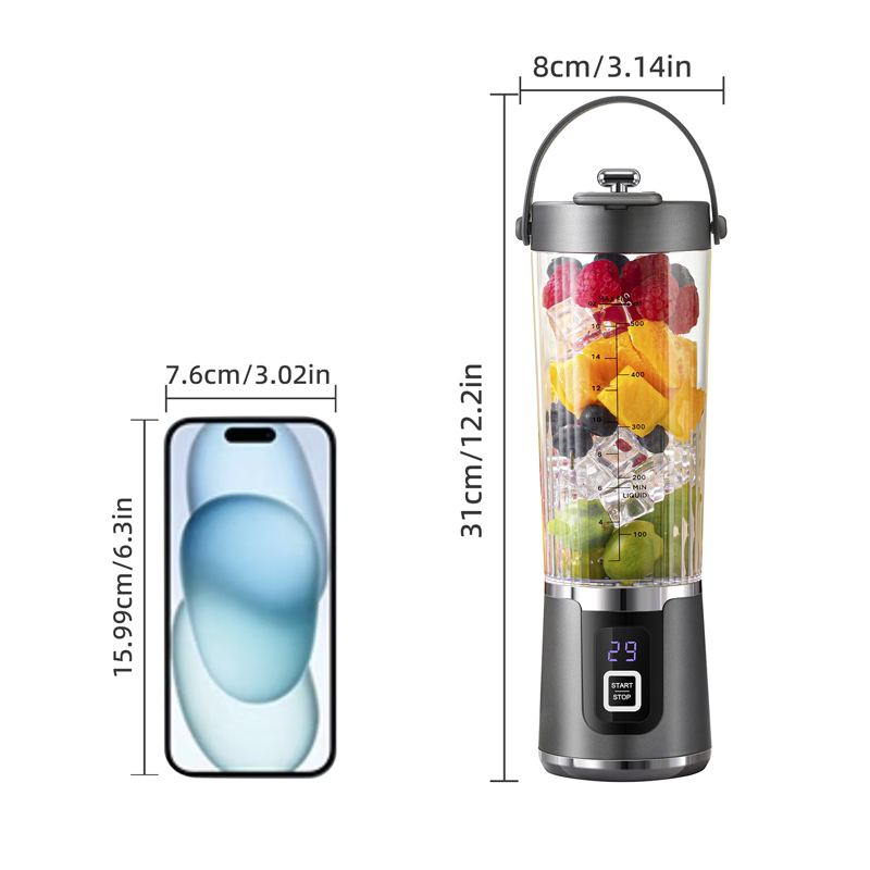 Trådløs bærbar juicer med 10 blader