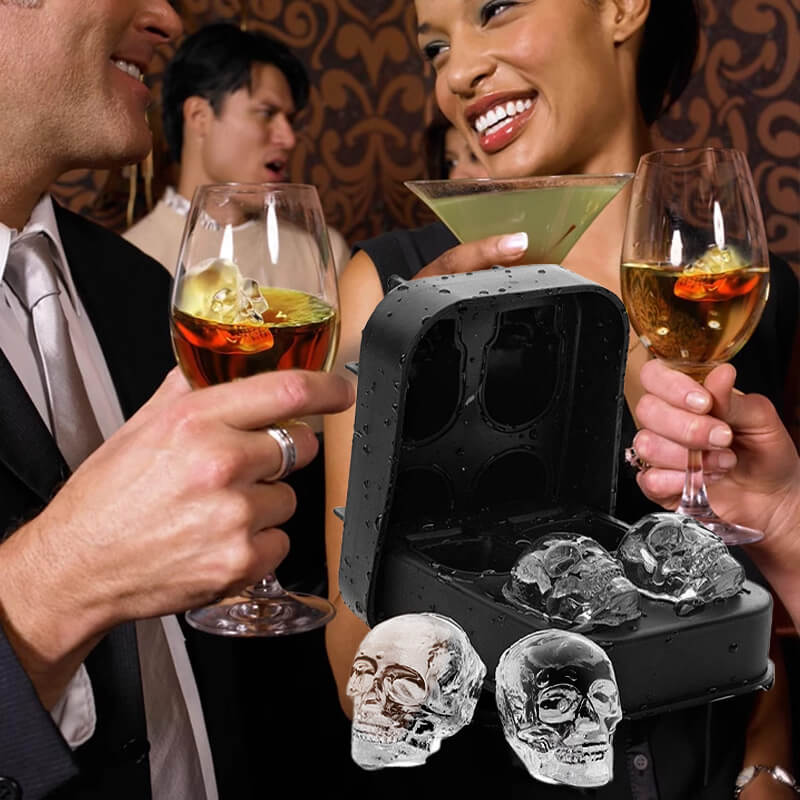 🥳2026 VARMT SALG🥳💞50 000+ SOLGT!💥💀🧊 48% RABATT! DIY silikon hodeskalle-isbitbrett – Kjempestor saktesmeltende hodeskalle til whisky, cocktails og mer. Matgodkjent, BPA-fri. Perfekt til Halloween og fester. 🎃✨