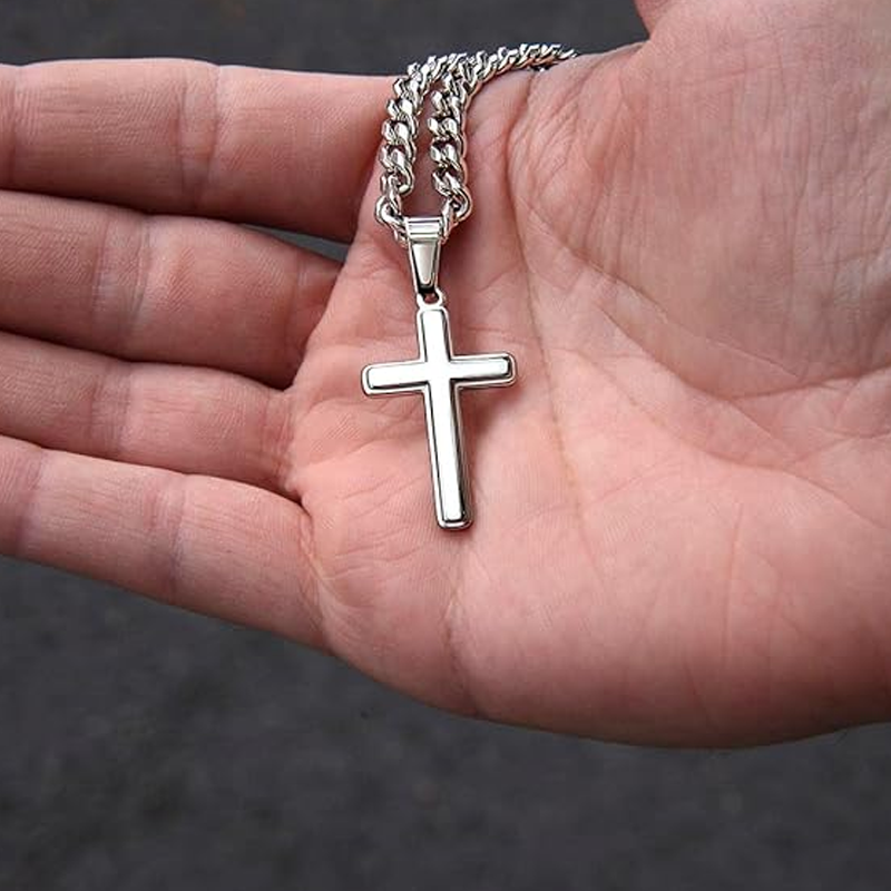 ✝️Halskjede i rustfritt stål for menn – Klassisk symbol, sterkt og varig