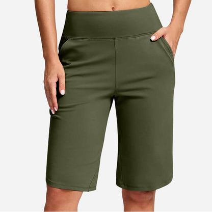 🔥Yogashorts med høy midje og lommer for kvinner – Størrelse