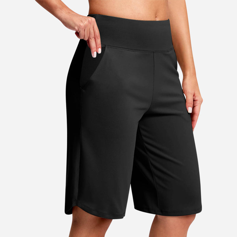 🔥Yogashorts med høy midje og lommer for kvinner – Størrelse