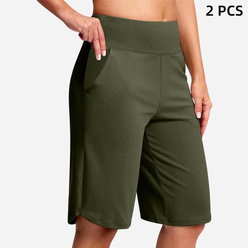 🔥Yogashorts med høy midje og lommer for kvinner – Størrelse