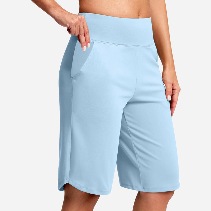 🔥Yogashorts med høy midje og lommer for kvinner – Størrelse