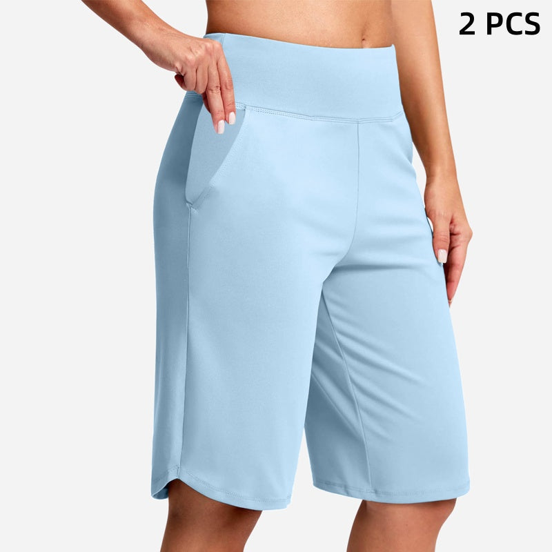 🔥Yogashorts med høy midje og lommer for kvinner – Størrelse