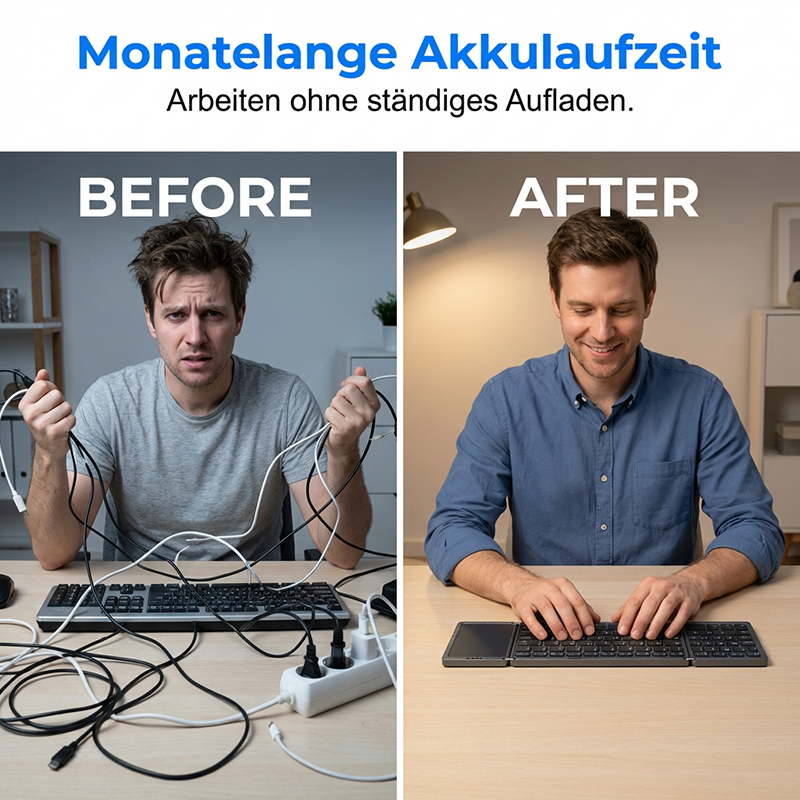🔥48 % rabatt i en begrenset periode💥Sammenleggbart Bluetooth-tastatur med touchpad--⌨️Mer effektiv inntasting på kontoret✨