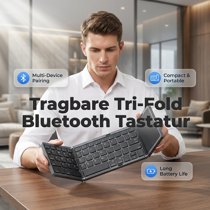 🔥48 % rabatt i en begrenset periode💥Sammenleggbart Bluetooth-tastatur med touchpad--⌨️Mer effektiv inntasting på kontoret✨