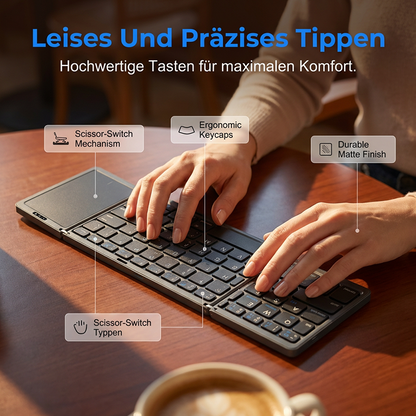 🔥48 % rabatt i en begrenset periode💥Sammenleggbart Bluetooth-tastatur med touchpad--⌨️Mer effektiv inntasting på kontoret✨