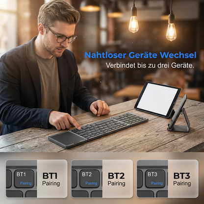 🔥48 % rabatt i en begrenset periode💥Sammenleggbart Bluetooth-tastatur med touchpad--⌨️Mer effektiv inntasting på kontoret✨
