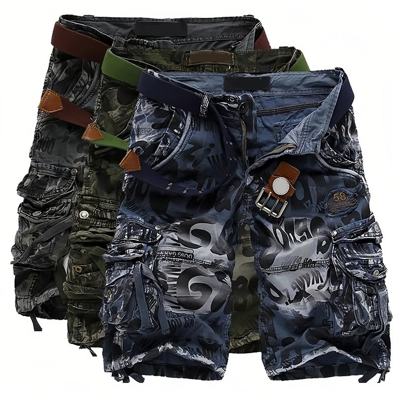 Herre cargoshorts 🩸 Klassisk og robust, med mange lommer til alt du trenger, glidelås med jevn åpning, slitesterk og slitesterk, egnet for jobb og fritid 💪