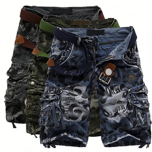 Herre cargoshorts 🩸 Klassisk og robust, med mange lommer til alt du trenger, glidelås med jevn åpning, slitesterk og slitesterk, egnet for jobb og fritid 💪