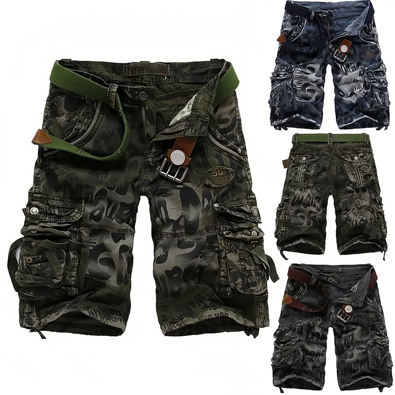 Herre cargoshorts 🩸 Klassisk og robust, med mange lommer til alt du trenger, glidelås med jevn åpning, slitesterk og slitesterk, egnet for jobb og fritid 💪