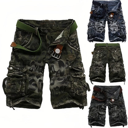 Herre cargoshorts 🩸 Klassisk og robust, med mange lommer til alt du trenger, glidelås med jevn åpning, slitesterk og slitesterk, egnet for jobb og fritid 💪
