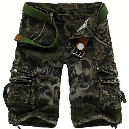 Herre cargoshorts 🩸 Klassisk og robust, med mange lommer til alt du trenger, glidelås med jevn åpning, slitesterk og slitesterk, egnet for jobb og fritid 💪