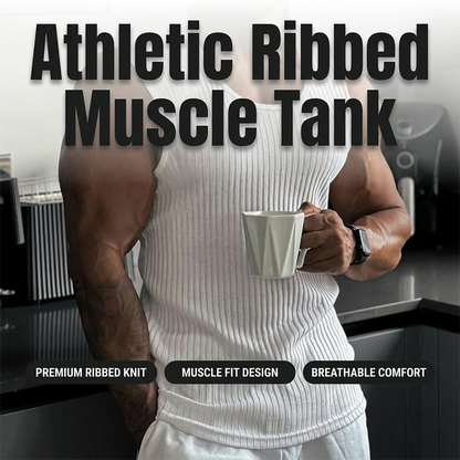 🏆 Spesialpris siste dag kr 209 !!💐2026 Herre ribbestrikket slim fit tanktopp