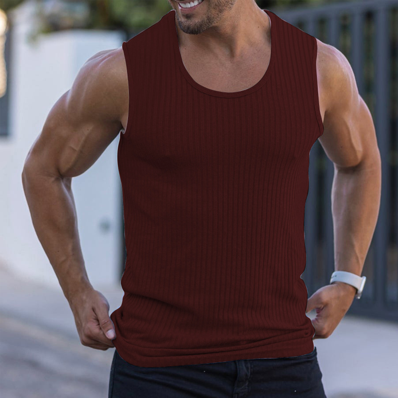 🏆 Spesialpris siste dag kr 209 !!💐2026 Herre ribbestrikket slim fit tanktopp